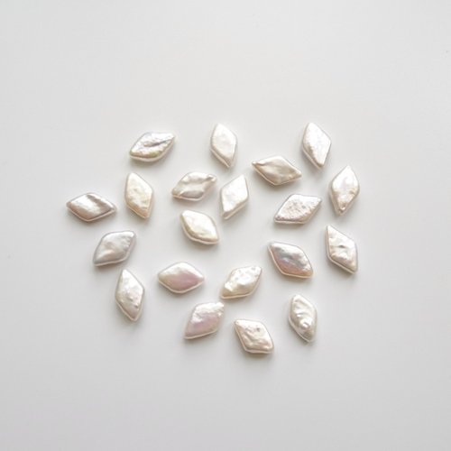 バロック淡水パール ドロップイヤリング ひし形 14Kgf ゴールド