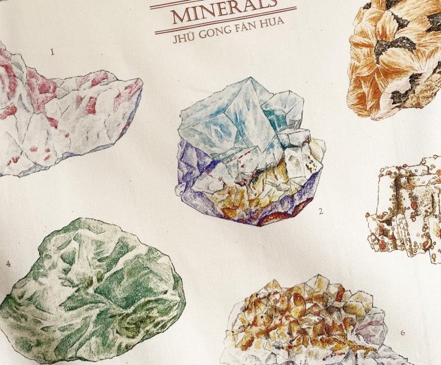 台湾 夏の鉱石イラスト掛け布 JhuGongFanHua - Pinkoi