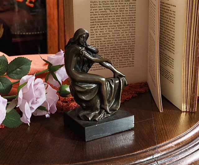 台湾 フランスのアンティーク レディ ブロンズ像 リボーン