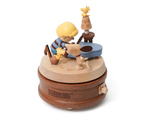 台湾 【スヌーピーとシェラード】PEANUTS マルチ回転オルゴール ウッ