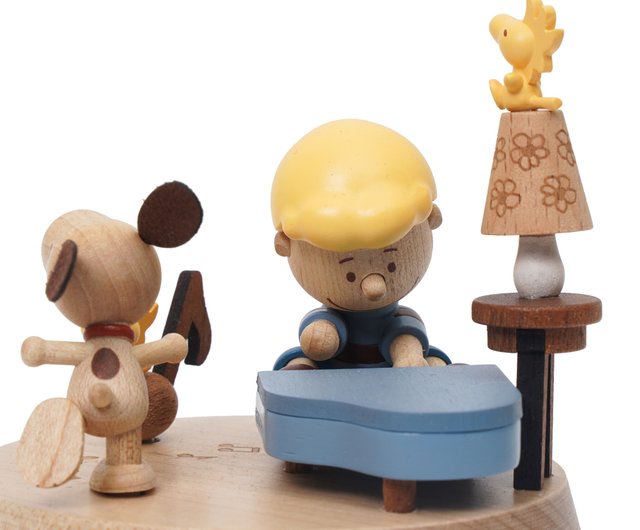 台湾 【スヌーピーとシェラード】PEANUTS マルチ回転オルゴール ウッ
