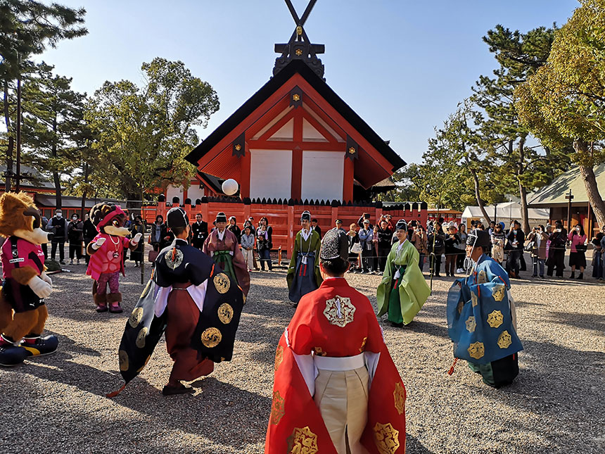 ホームタウンレポート】住吉大社での蹴鞠奉納に参加しました