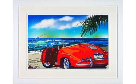 版画 鈴木英人 「此処より永遠に」 シリアルナンバー入り フレーム付き