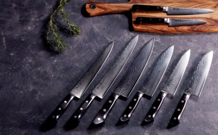 H45-26 源虎徹 銀彩ダマスカス ペティナイフ 150mm （M107/安田刃物