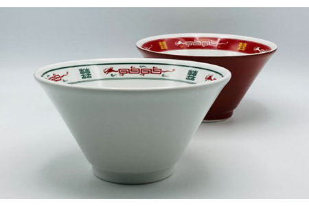 美濃焼】Re：th らいもん龍どんぶり（白・朱）とレンゲペアセット