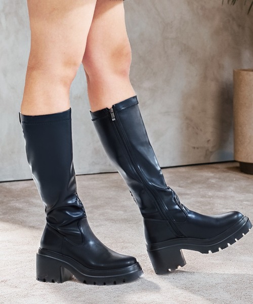 セール】2025秋冬新作 一部店舗限定 ストレッチミドル丈ブーツ（ブーツ
