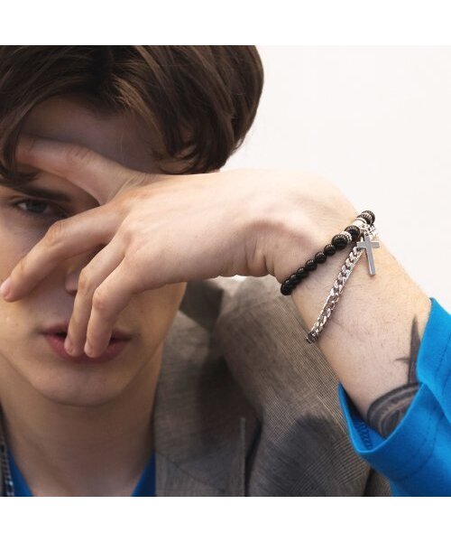 セール】[セット商品] SVB-#181 オニキス/チェーンブレスレット SET