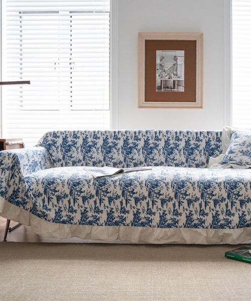 セール】レトロアンティークフリンジ花柄ソファーカバー（ブランケット