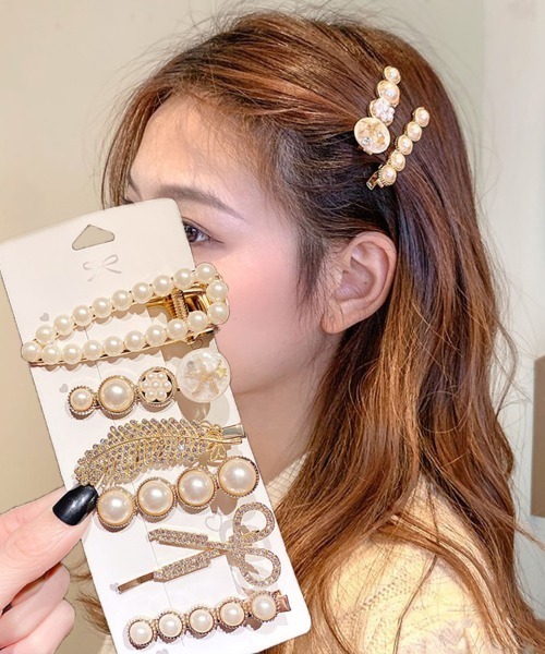 セール】ヘアピンセット 3タイプ パール ヘアクリップ キラキラ