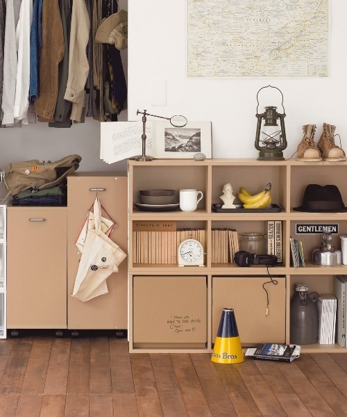 セール】パルプボードボックス・タテヨコA4サイズ・3段・ベージュ