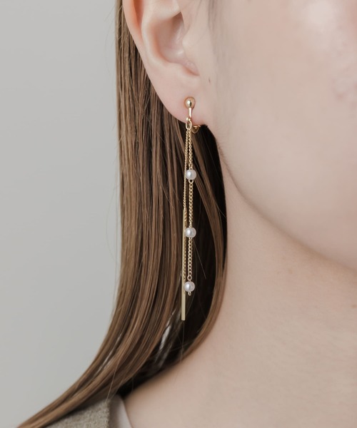 セール】ミニパールチェーンイヤリング（イヤリング）｜SMELLY
