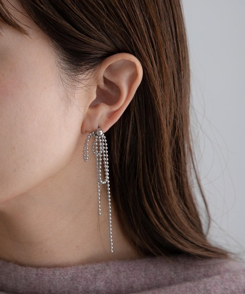 セール】ステンレススウィングボールチェーンピアス（ピアス（両耳用