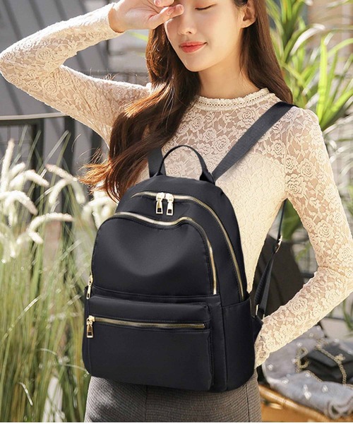 セール】ゴールドファスナーデザインナップサック（バックパック