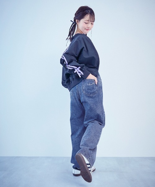 chum】ハート刺繍 着映え デニムパンツ（デニムパンツ）｜chum by