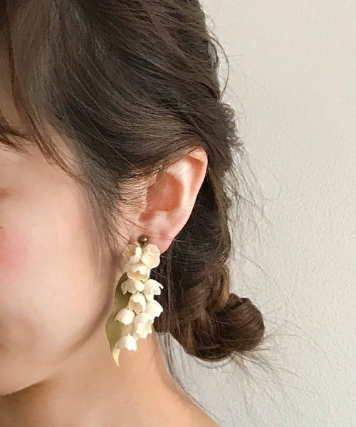 すずらんのイヤリング＊（イヤリング）｜m.soeur（エムスール）の