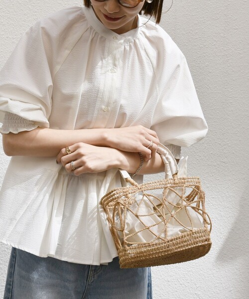 セール】TARANGO: スクエア カゴ バッグ（かごバッグ）｜SHIPS any