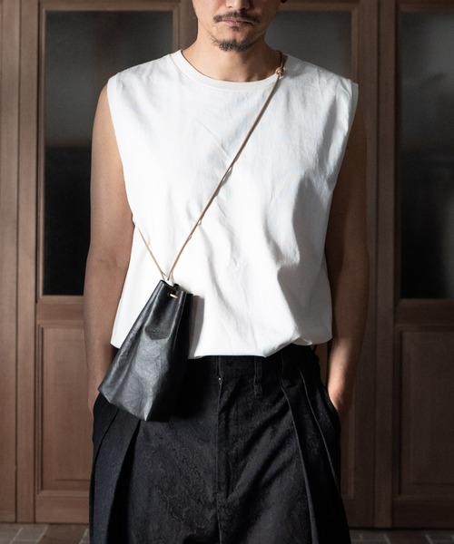 Dyneema(R) Leather DRAWSTRING BAG_M×Keel / 超軽量ダイニーマレザー