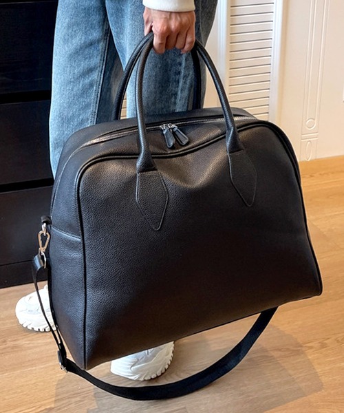 セール】【2WAY/3WAY】大容量レザータッチビッグサイズボストンバッグ