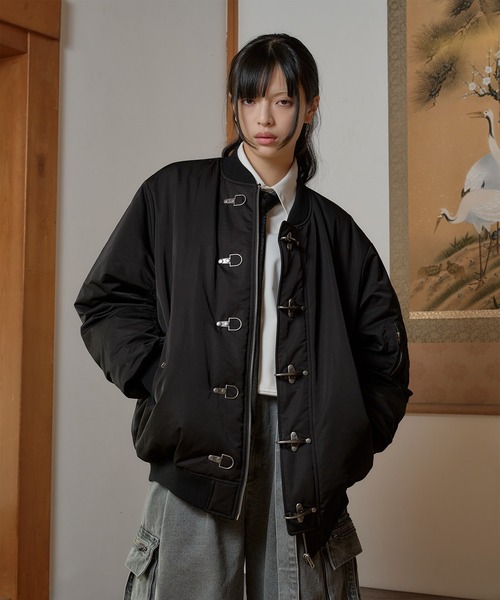 ファイヤーマンバックル刺繍MA-1ジャケット（ブルゾン）｜狐独（コドク