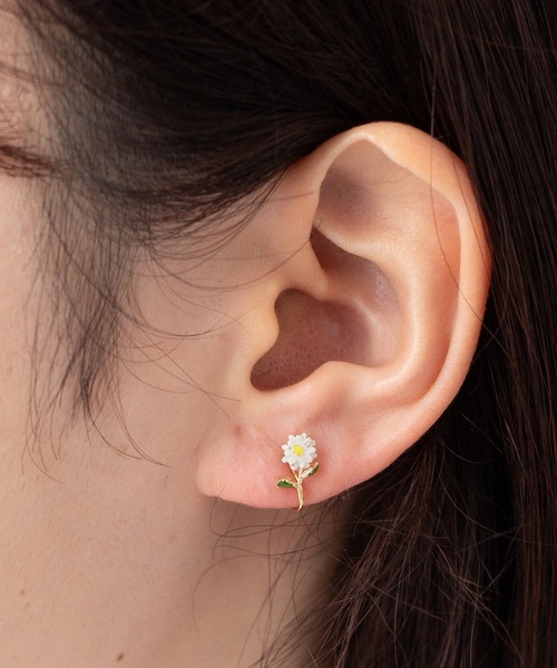 花言葉モチーフ イヤリング flower letter 【日本製】（イヤリング