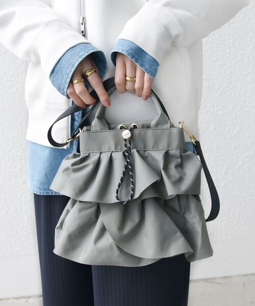 セール】【WEB限定】 2WAY ナイロン フリル ショルダー バッグ