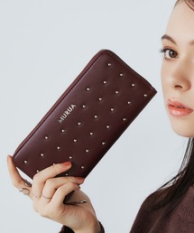 ウォレット ファスナー スタッズ 長財布 ラウンド」に該当する