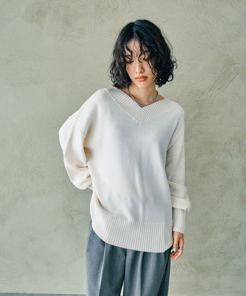 セール】7ゲージVネックプルオーバー 133269（ニット/セーター