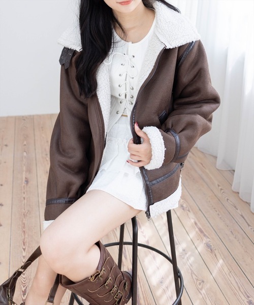セール】ムートンジャケット［大人 カジュアル 着回し力抜群］≪再入荷