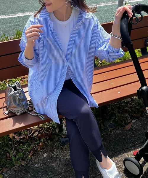 シルエット変更可！】パール釦オーバーサイズシャツ Emma Taylor