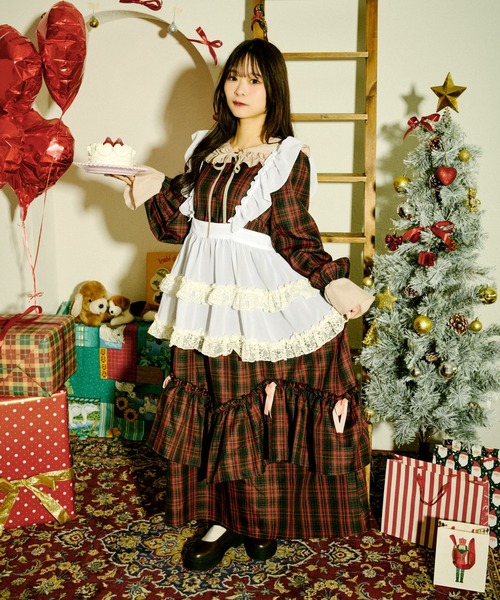 セール】【クティールとレトロ】ベロアリボンSETチェックティアード