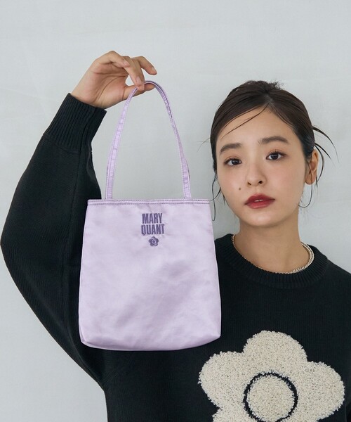 セール】MARY QUANT × PUBLUX/マリークワント 刺繍 ロゴ サテン