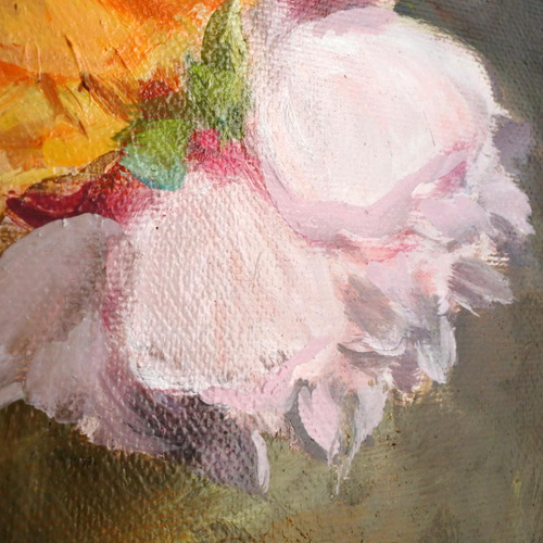 バラの油絵原画S8号正方形 絵画 mimoza 通販 13073482｜Creema