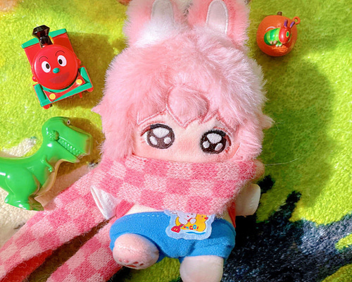 10cm 着せ替えぬいぐるみ 無属性 着せ替え人形 ピンクの髪 獣耳付け