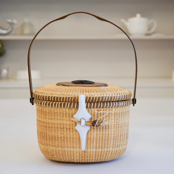 9インチナンタケットバスケットオーバルパース かごバッグ Nantucket