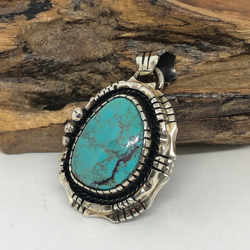 シルバーペンダントトップ ロイストンターコイズ CNK-25 インディアン