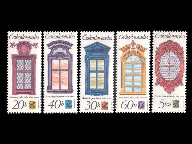 プラハのルネッサンス様式の窓（チェコスロバキア 1977年）の外国切手5