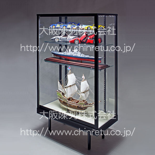 ショーケース販売｜アルミ枠ガラスケース｜カスタマイズ例｜帆船模型や