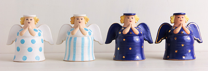 Lisa Larson/リサ・ラーソン/キャンドルホルダー/エンジェル/ブルー