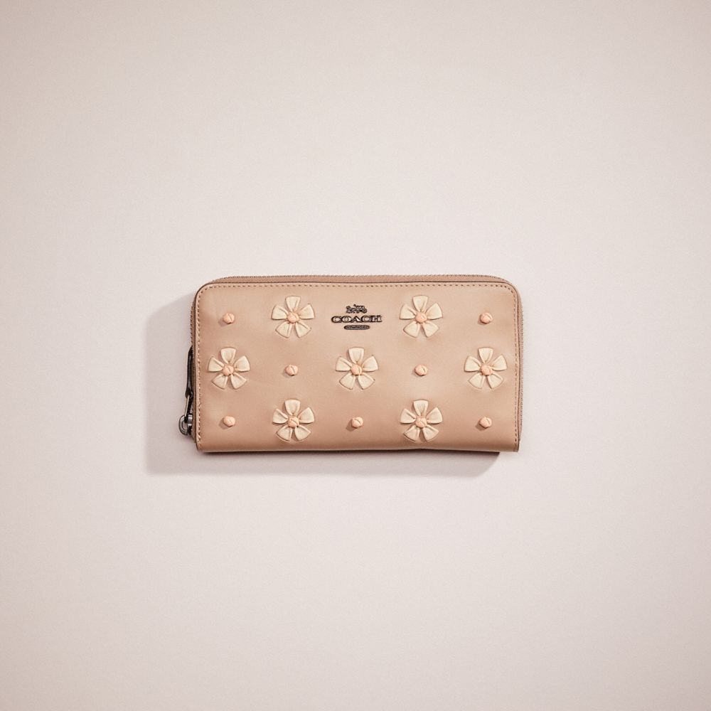 COACH® | Restored Accordion Zip Wallet With Tea Rose Knot