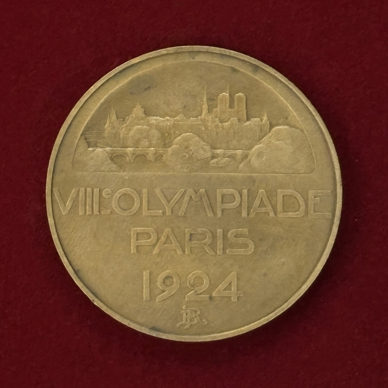 フランス】1924年パリオリンピック ブロンズ製 参加メダル［C-0000523