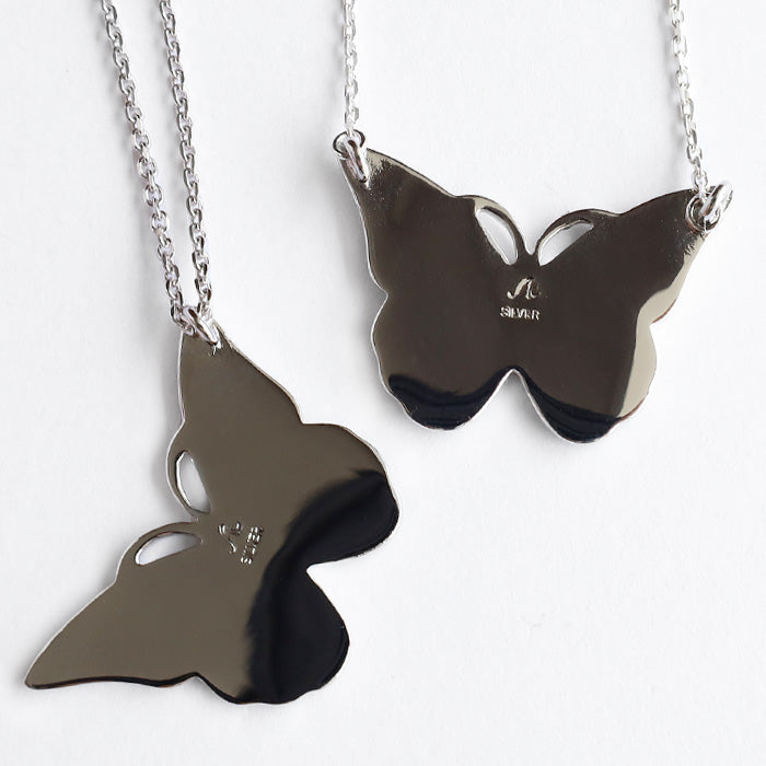 naturama(ナチュラマ) ブルーモルフォ蝶のネックレス シルバー “M