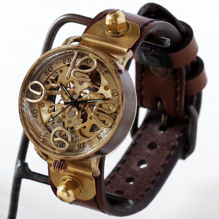 渡辺工房 手作り腕時計 “AMENBO MEGA-HW” 手巻き式 35mm [NW-BHW-161