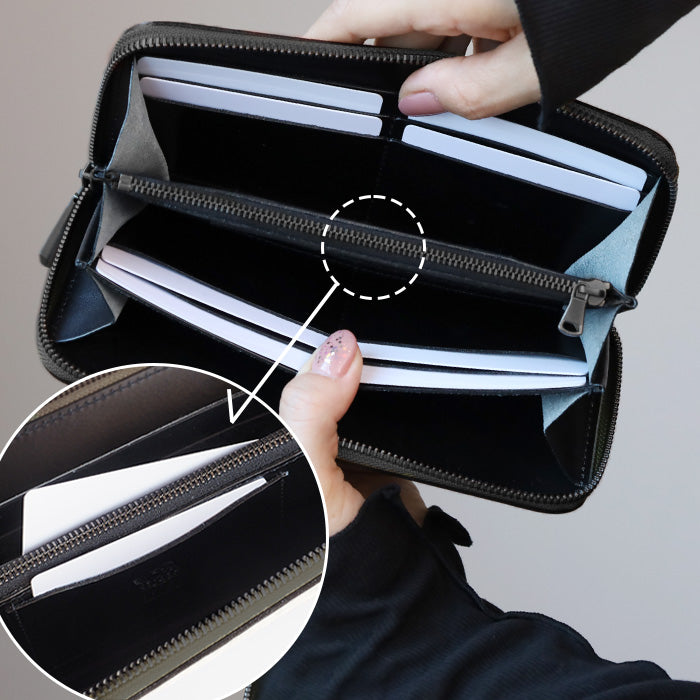 3色】ZOO(ズー) 財布 長財布 サメ革 ラウンドファスナー ロング