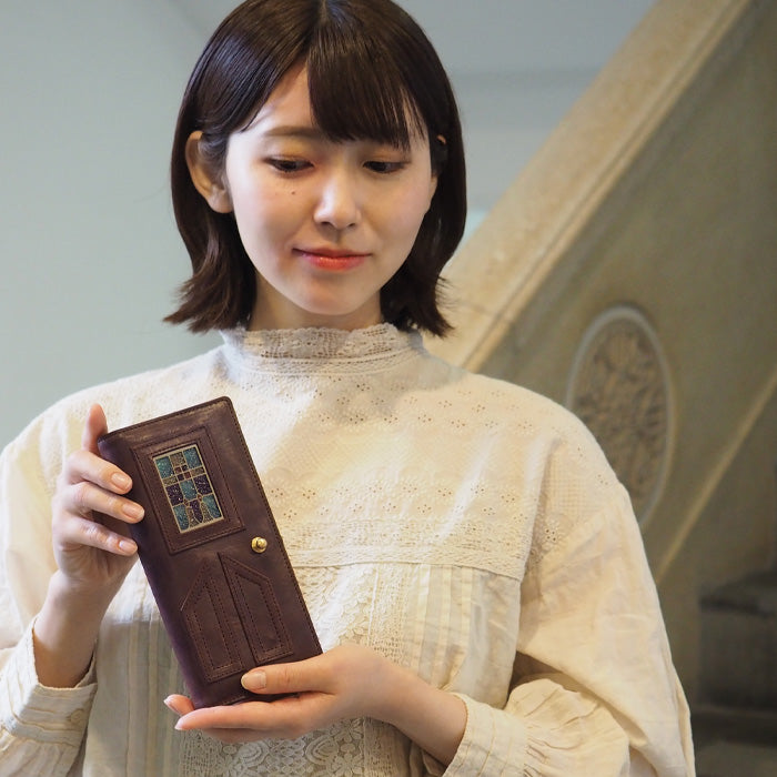 glart (グラート) ステンドグラスのアンティークドア ロングウォレット