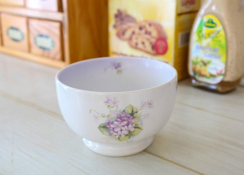 イマン スミレ 陶器 カフェオレボウルS － フレンチカントリーのバラ柄