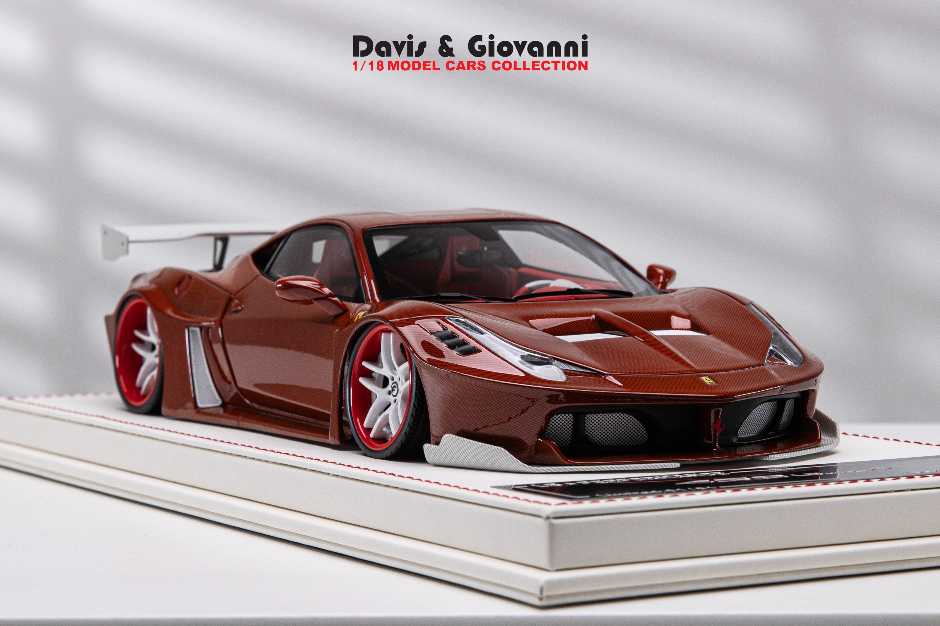 Ferrari 458 GT LBWK (Red/white Carbon) [Davis & Giovanni] 1/18 scale 1