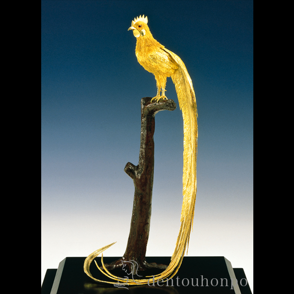 送料無料】 純金 尾長鶏 180g / 光則（金工芸） 高級 コレクション