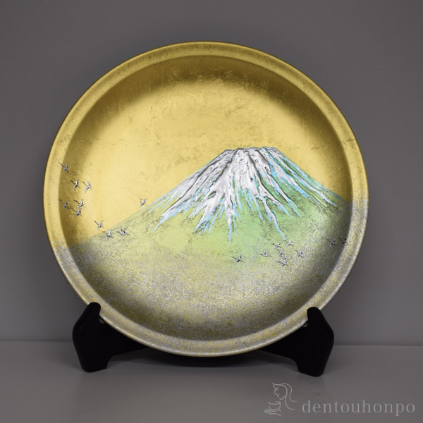 送料無料】 一尺飾り皿 霊峰飛鶴 / 置物 飾皿 スタンド 絵皿 贈り物