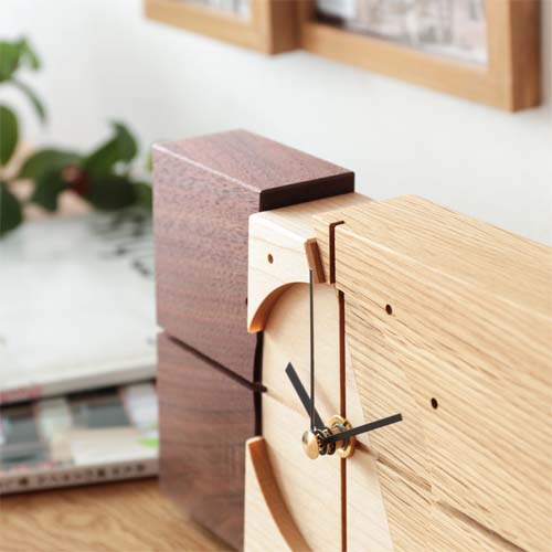 旭川クラフト Arms 工房アームズ モクリ置時計 国産クラフト 木製