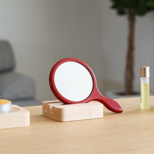 村上木彫堆朱 藤井漆工 姫手鏡 伝統工芸品 木製 ハンドミラー | MUKU工房